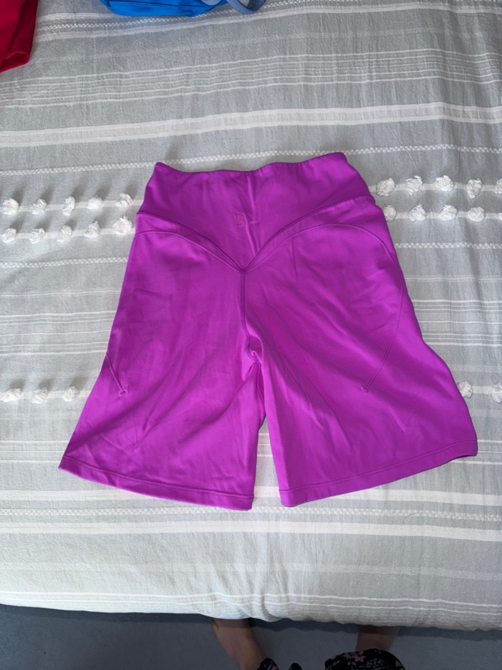 BuffBunny High-Waisted Athletic Bike Shorts in Bright Magenta - Picture 2 of 4